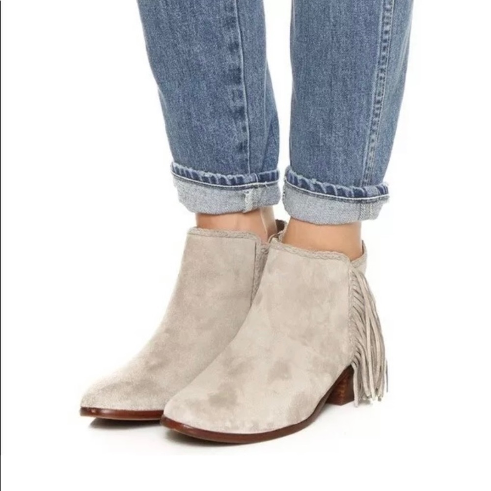 Womens Sam Edelman Ankle Booties Paige Fringe 7.5